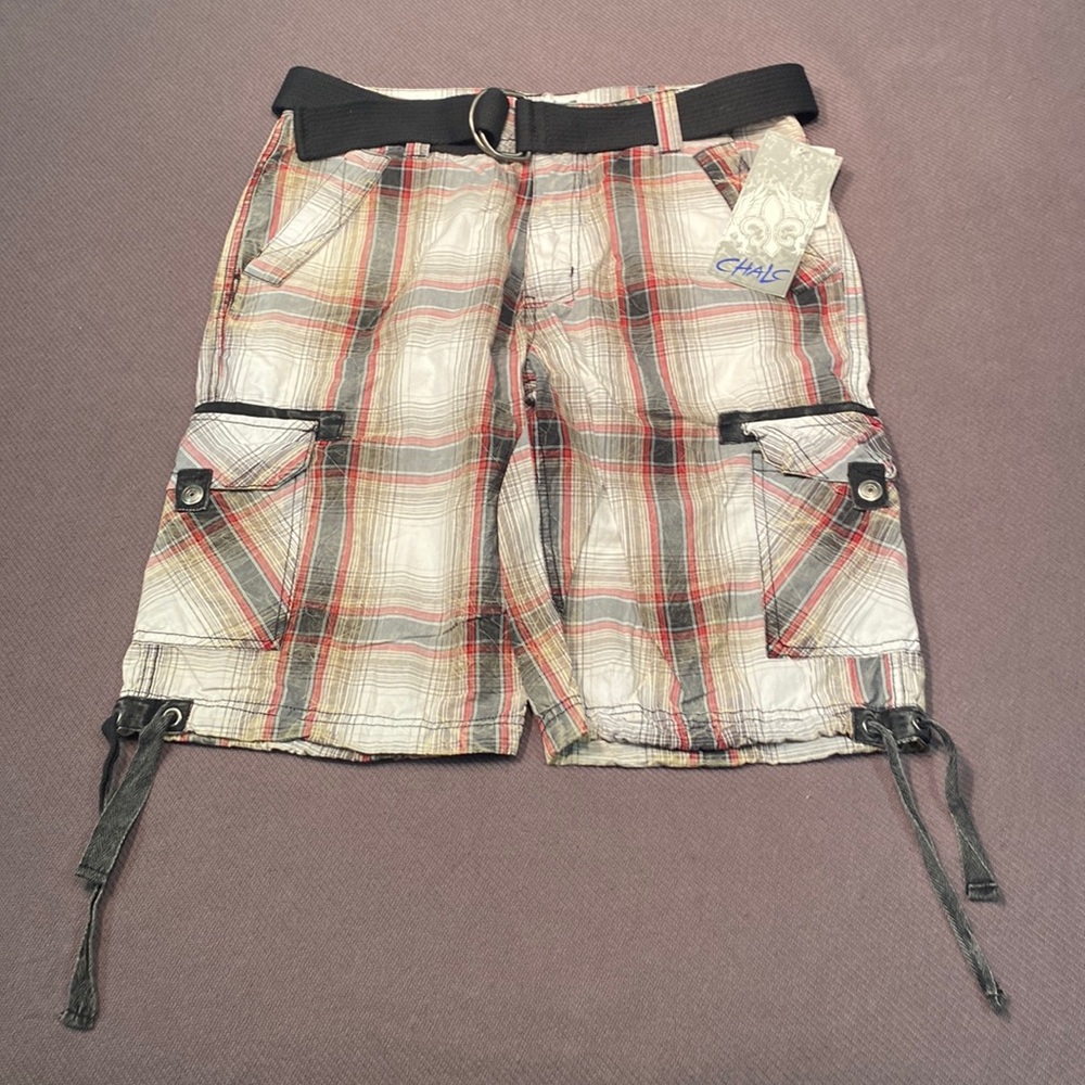 NWT Chals red black and white shorts
